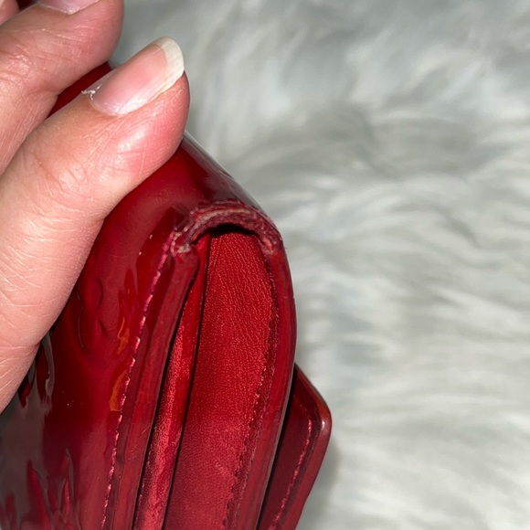 LV Louis Vuitton Cherry Red Vernis Long Wallet with LV Dust Bag - Picture 16 of 17
